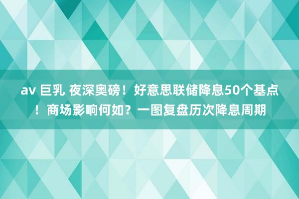 av 巨乳 夜深奥磅！好意思联储降息50个基点！商场影响何如？一图复盘历次降息周期