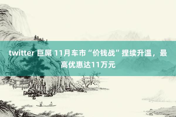 twitter 巨屌 11月车市“价钱战”捏续升温，最高优惠达11万元