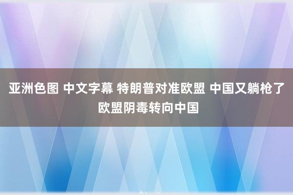 亚洲色图 中文字幕 特朗普对准欧盟 中国又躺枪了 欧盟阴毒转向中国