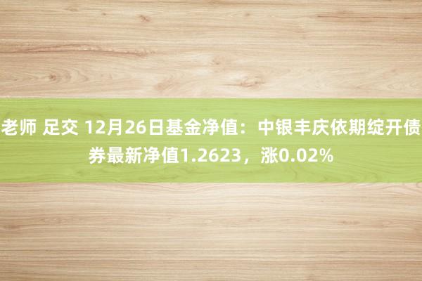 老师 足交 12月26日基金净值：中银丰庆依期绽开债券最新净值1.2623，涨0.02%