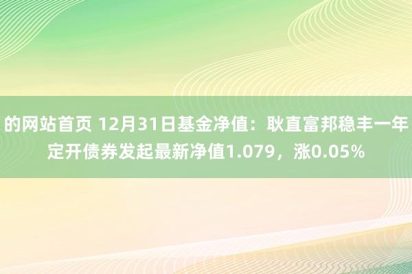的网站首页 12月31日基金净值：耿直富邦稳丰一年定开债券发起最新净值1.079，涨0.05%