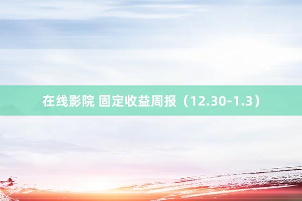 在线影院 固定收益周报（12.30-1.3）