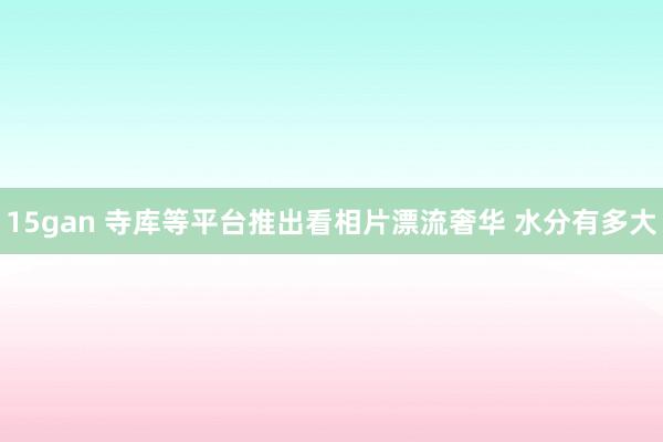 15gan 寺库等平台推出看相片漂流奢华 水分有多大